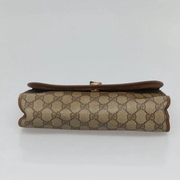GUCCI GG Supreme Web Sherry Line Bag PVC Beige Brown - Picture 7 of 16